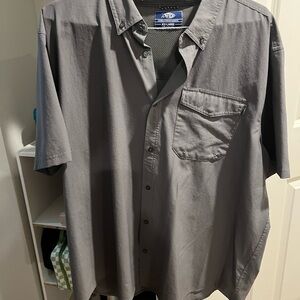 AFTCO Men's Charcoal Button Down Shirt